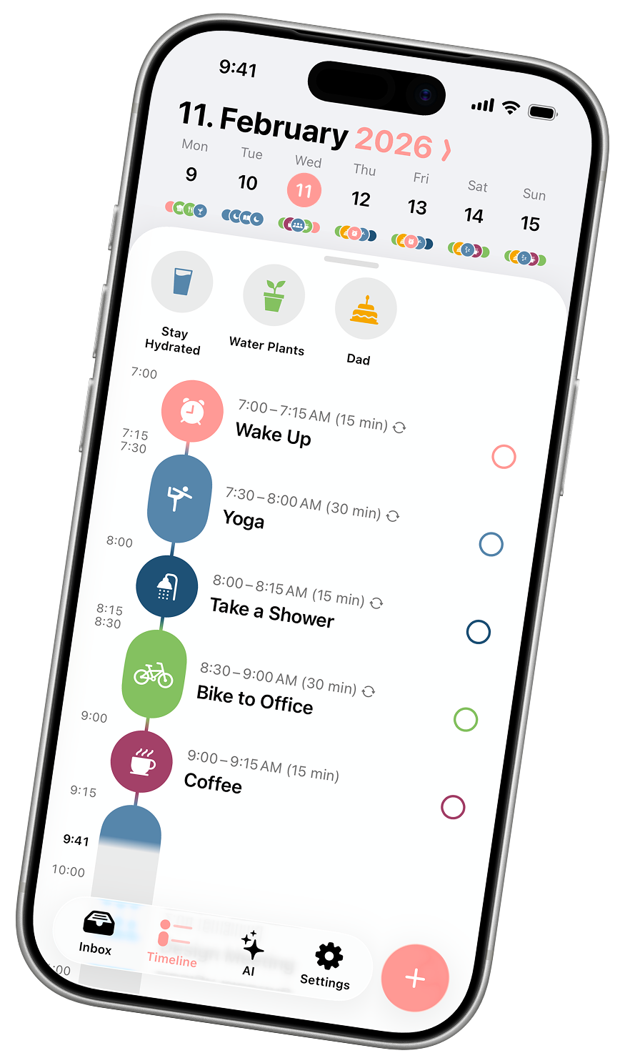 Structured app screen